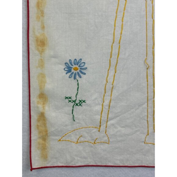 Vintage Embroidered Growth Chart With Duck Design "Watch Me Grow" - Picture 2 of 9